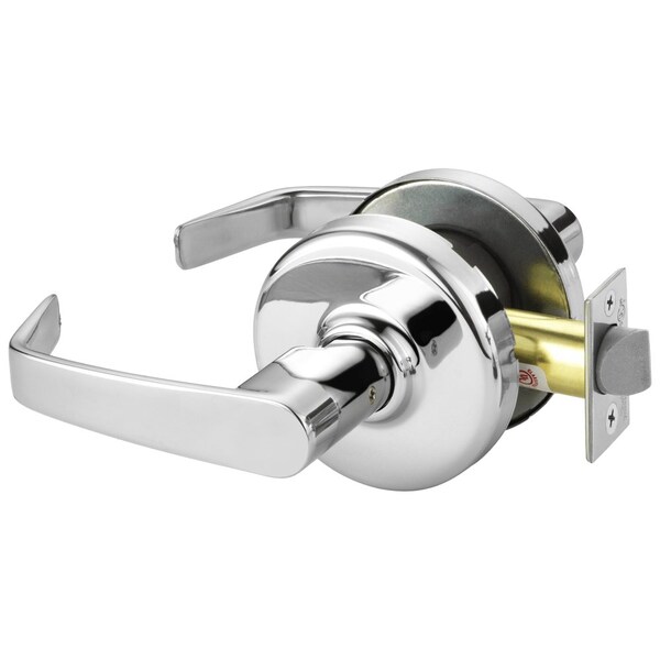 Grade 1 Passage/Closet Cylindrical Lock, Newport Lever, D Rose, Non-Keyed, Bright Chrome Finish